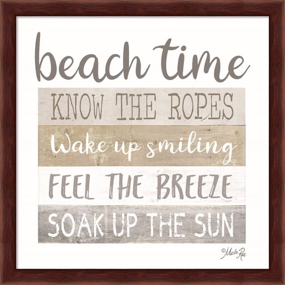 Great Art Now Beach Time by Marla Rae, Framed Wall Art, 13.25W x 13.25H