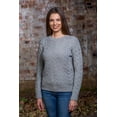 thumbnail image 4 of SAOL 100% Merino Wool Women's Aran Irish Cable Knit Sweater Traditional Fisherman Crew Funnel Neck Pullover Made in Ireland, 4 of 8