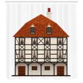 thumbnail image 3 of Switzerland Shower Curtain, Traditional Cottage European Classical Architecture Building Facade, Fabric Bathroom Set with Hooks, 69W X 84L Inches Extra Long, Brown Orange and Cream, by Ambesonne, 3 of 3