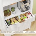thumbnail image 2 of Laintene Fluted Pantry Cabinet, 71" Tall Kitchen Storage Cabinet with Charging Station, Adjustable Shelves, Drawer and Open Countertop for Dining Living Room, Bathroom, White, 2 of 9