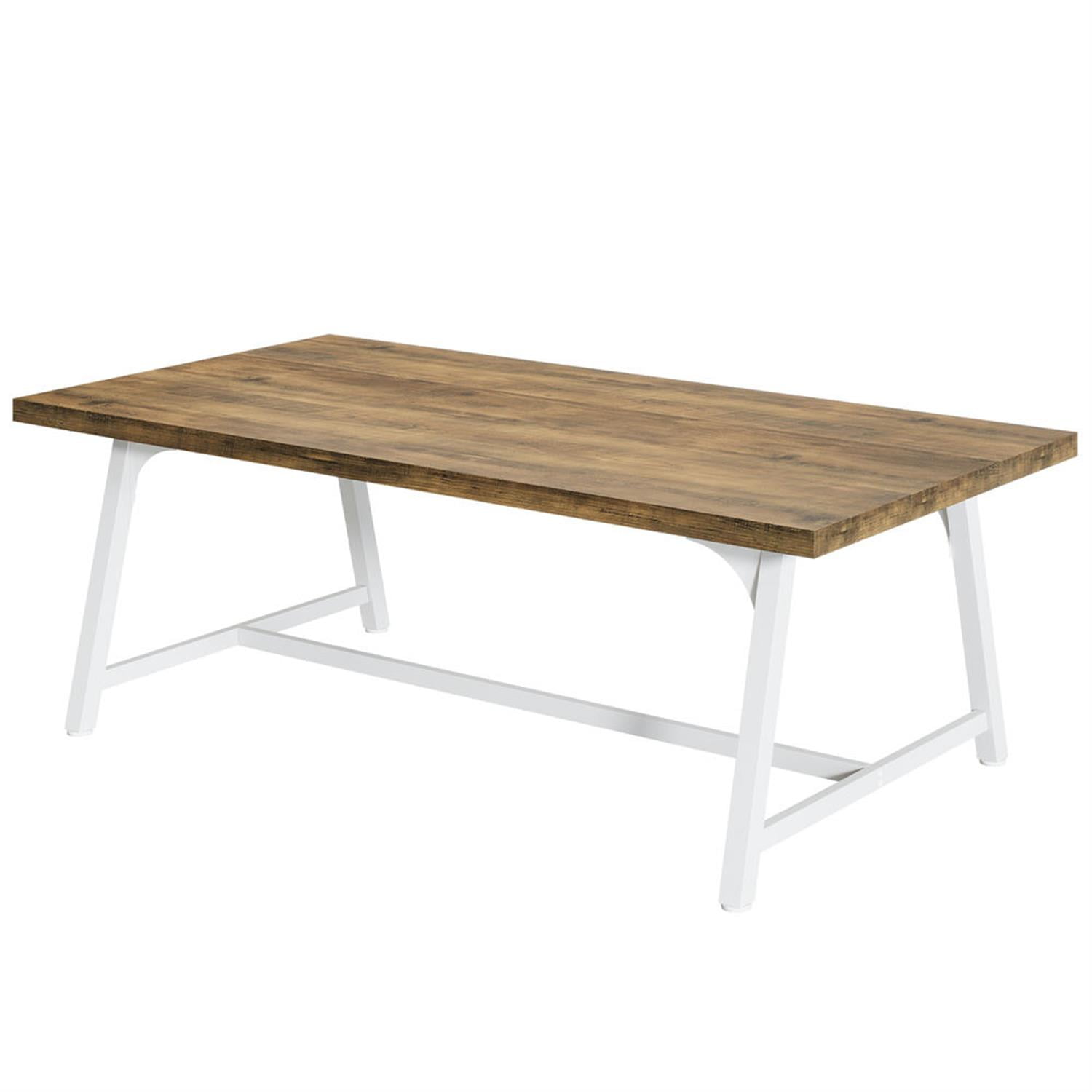 Demi Bonn 70" Executive Computer Desk with Metal Frame, Modern Duty Study Writing Gaming Table for Home Office, Rectangle Conference Table, Gray