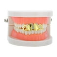 thumbnail image 2 of Unique Bargains 1 Set Fake Grills Hip Hop Left and Right Teeth Grillz Gold Tone, 2 of 6