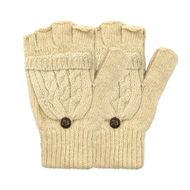 Sonducket 1 par de guantes abotonados con cubierta para el pulgar Manoplas Estilo cabrio Diseño cuidadoso con tapa Accesorios de invierno guantes y mitones beige Sonducket AP009707-12B