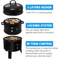 thumbnail image 4 of SOPTY Charcoal Smoker 3-in-1 Outdoor, Portable Charcoal BBQ Grill with Smoker Combo, Built-in Thermometer and Air Vent, 2 Layers Vertical Steel Charcoal Smoker for Outdoor Cooking Camping, Black, 4 of 7