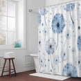 thumbnail image 6 of Blue Dandelion Shower Curtain for Bathroom Decor, Pastoral Flowers Farmhouse Plant Spring Waterproof Fabric Shower Curtain, 36"x72" Set with 12 Hooks, 6 of 9