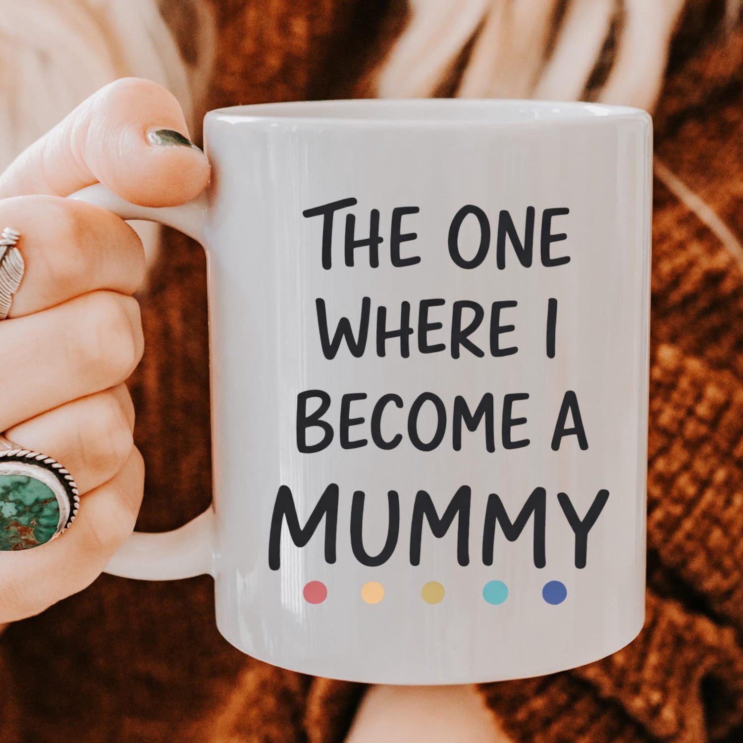Pregnancy Announcement Mug The One Where I Become A Mummy Coffee Cup Gift For Expecting Mom Baby Reveal Present Idea Keepsake