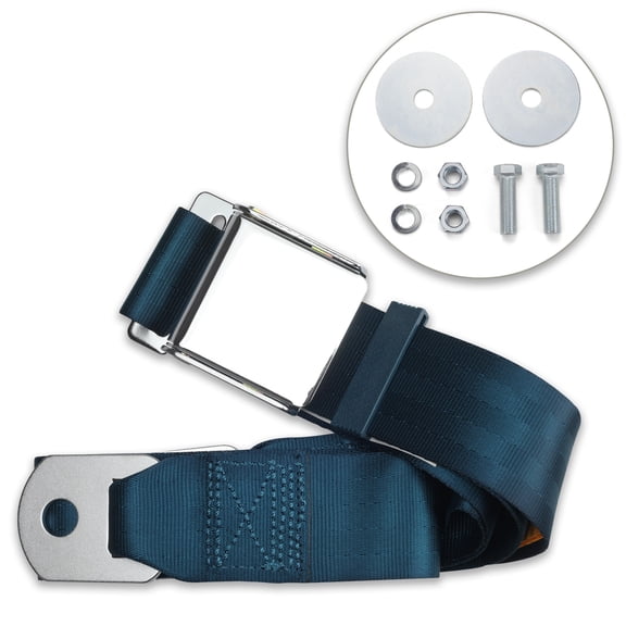 RetroBelt Dark Blue Aviation Lap Belt 90" With Hardware Seatbelt