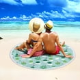 thumbnail image 5 of SDJMa Cactus Printed Microfiber Beach Towels 60" x 60" Oversized Round Beach Blanket Sand Free Quick Dry Circle Bath Towel Absorbent Beach Yoga Mat Table Cloth Throw Fringe Tapestry(B), 5 of 9