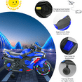 thumbnail image 6 of TaTee 12V Kids Electric Motorcycle, Battery Powered Ride-On Toy with Training Wheels for Boys & Girls Ages 3-6, Bluetooth Music & LED Lights, Blue, 6 of 10