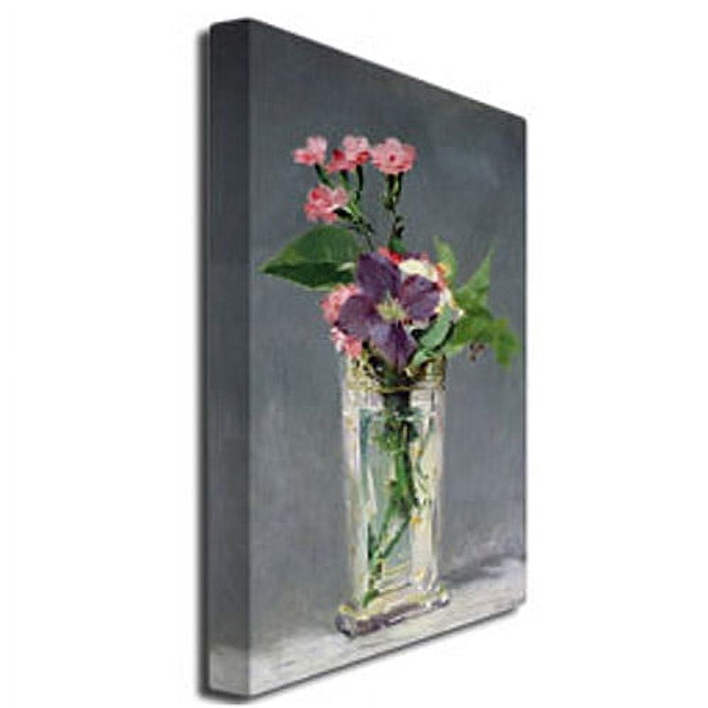 Trademark Fine Art "Pinks and Clemantis in a Vase 1882" Canvas Art by Edouard Manet