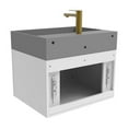 thumbnail image 4 of Amazon 24" White Wood Floating Vanity with Gray Top and Gold Trim, 4 of 10