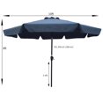 thumbnail image 4 of 10ft Heavy-Duty Round Outdoor Market Patio Umbrella w/Steel Pole, Push Button Tilt, Easy Crank Lift - Dark Gray, 4 of 4