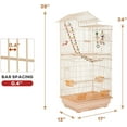 thumbnail image 2 of CL.HPAHKL 39-inch Bird Cage Roof Top Design, Metal Parakeet Cage with Pet Toy for Parakeet Lovebirds Ringneck Cockatiels Parrot Cage, Almond, 2 of 8