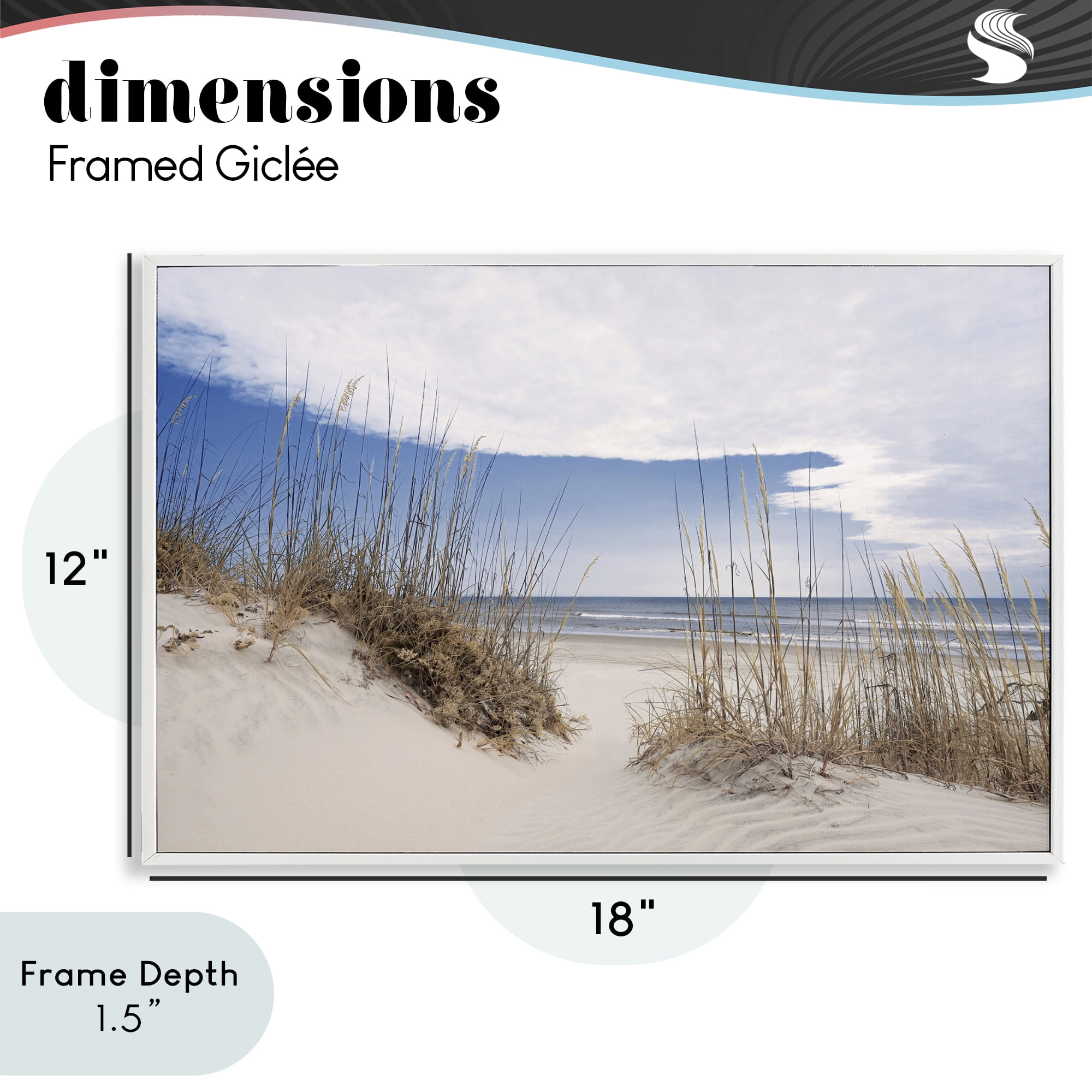 Stupell Industries Sea Oats Along Sandy Dunes White Framed Giclee Art, design by Natalie Carpentieri