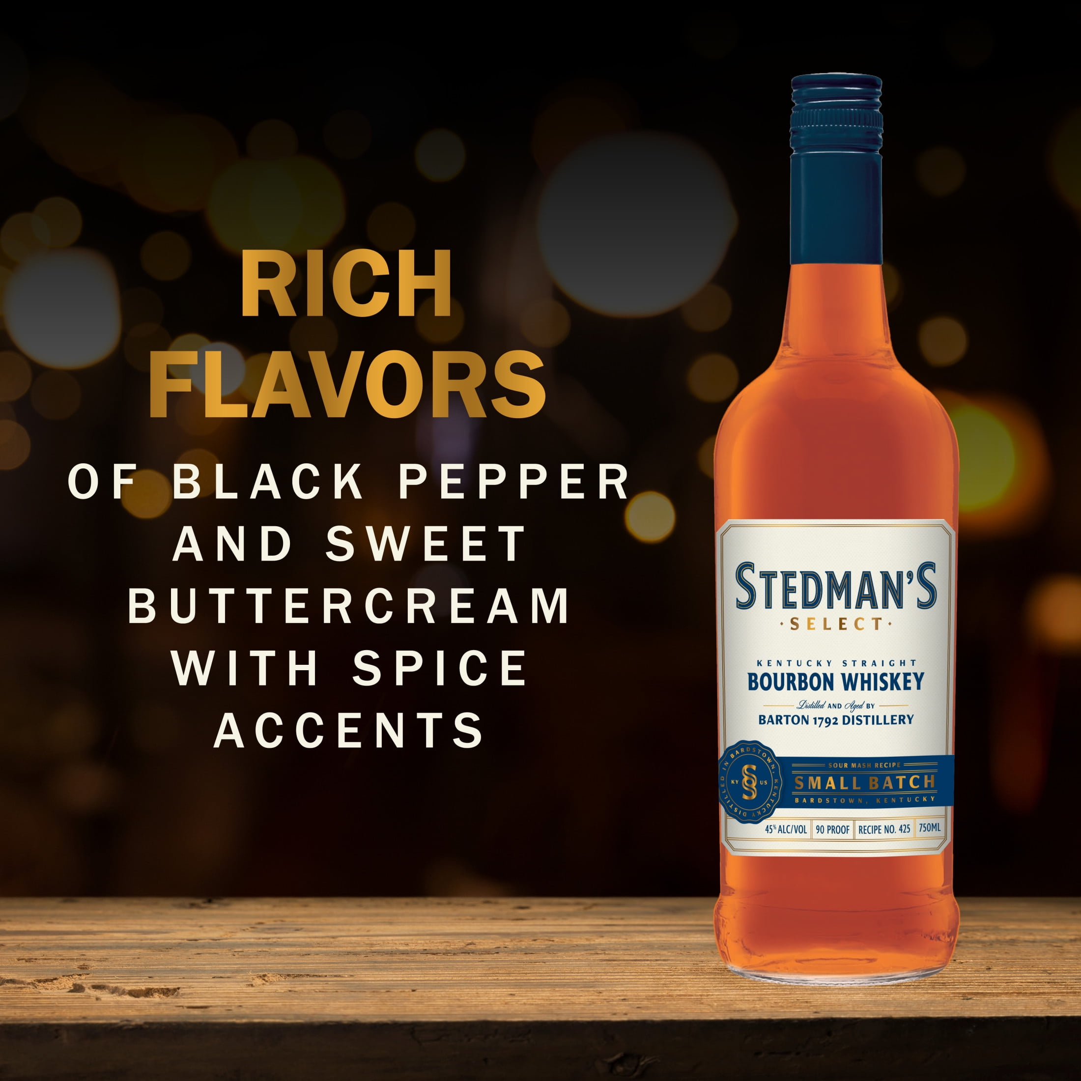 Stedman’s Select Kentucky Straight Bourbon Whiskey, 750 ml Bottle, 45% ABV
