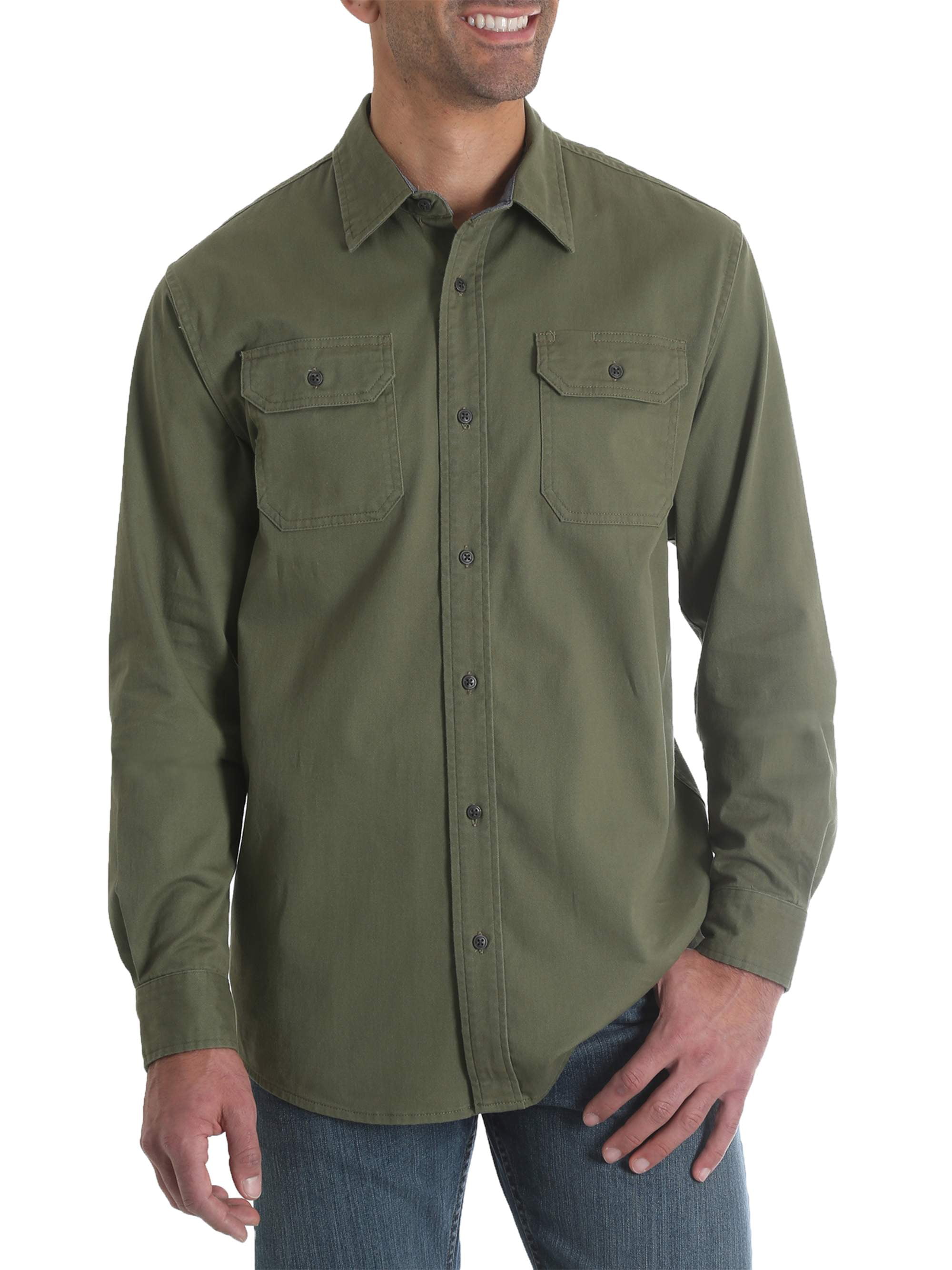 Men's Long Sleeve Stretch Twill Shirt - Walmart.com