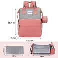 thumbnail image 5 of Diaper Bag Backpack, Diaper Bag with Changing Station, Large Capacity Baby Backpack for Traveling with Insulated Milk Bottle Pocket?Pink?, 5 of 7