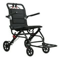 thumbnail image 3 of AurumEdge Wheelchairs for Adults,Carbon Steel Lightweight Foldable Transport Wheelchair,Seat Size 17.73" x 13.79",Hand Push Mobility Scooter with Pull Bar, 3 of 7