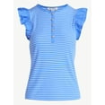 thumbnail image 5 of Free Assembly Women's and Women’s Plus Flutter Sleeve Henley Top, Sizes XS-4X, 5 of 5