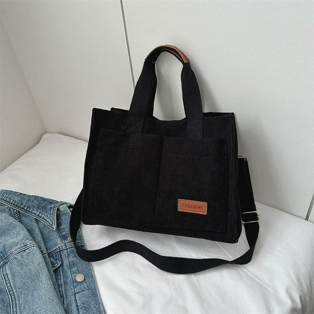 Bolso de mano para mujer, de gran capacidad, de lona, moderno, tipo mensajero, informal, portátil, para ir al trabajo
