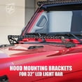thumbnail image 5 of Xprite Prevail Series Hood Mounting Brackets for 30" - 32" LED Light Bars For 2018+ Jeep Wrangler JL & Gladiator JT, 5 of 6