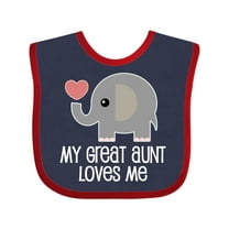 Inktastic Great Aunt Loves Me Elephant Boys or Girls Baby Bib