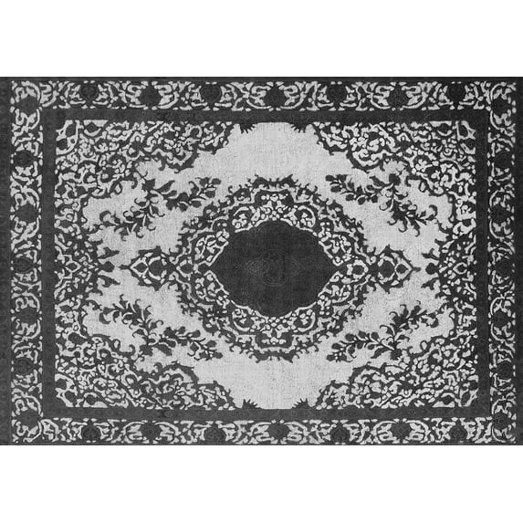 Ahgly Company Indoor Rectangle Oriental Gray Industrial Area Rugs, 2' x 5'