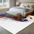 thumbnail image 5 of Rainbow Soccer Washable Area Rug 6 x 9 ft Abstract Paint Trails Artistic Multicolor Fluid Art Ball , Soft Non Slip Rugs Stain Repellent Indoor Felt Carpet for Living Dining Room Bedroom Home Office, 5 of 9