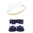 thumbnail image 4 of Hudson Baby Infant Girl Headband and Socks Giftset, Red Navy Flower, One Size, 4 of 6