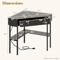 thumbnail image 2 of Demi Bonn Triangle Corner Desk with Charging Station with 2 Drawers and Storage Shelf, Small Home Office Desk Study Writing Table, Black, 2 of 6