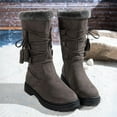 thumbnail image 5 of Women's Mid-Calf Winter Suede Boots With Side Zipper Lined Casual Footwear For Style Comfort And Warmth, 5 of 8
