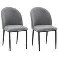 thumbnail image 1 of CorLiving Nash Fabric Upholstered Indoor Dining Side Chairs with Iron Legs, Grey/Black (Set of 2), 1 of 9
