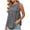 Gray, variant on Crew Neck Side Tie Split Tank Tops for Women Loose Flowy Peplum Tunic Blouses Casual Fit Solid Color Sleeveless Vest S