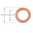 thumbnail image 2 of 10pcs Copper Crush Washer Flat Sealing Gasket Ring Spacer for Car 12 x 17 x 1.5mm, 2 of 3
