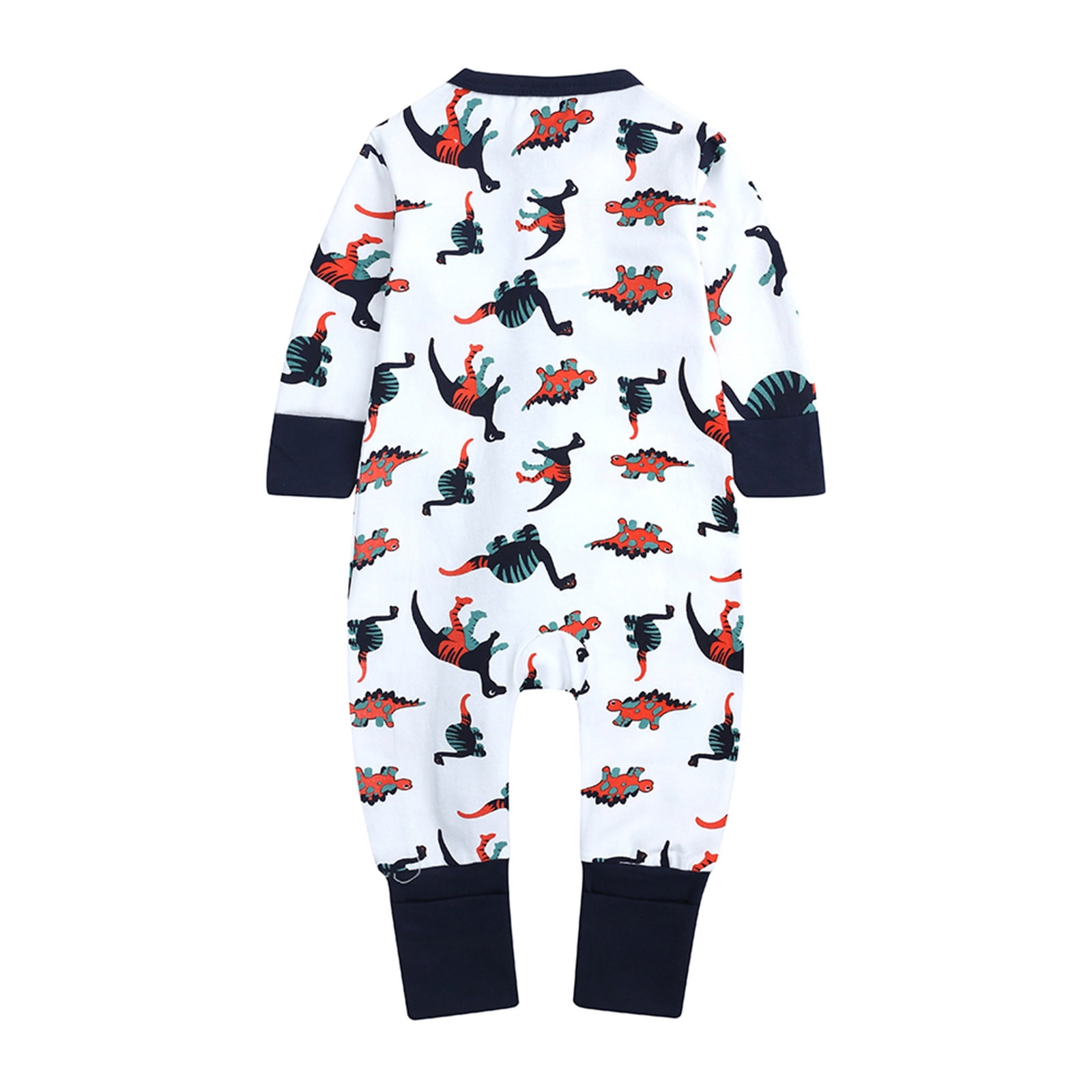 KVPLBQFD Baby Boy Jumpsuit Boys and Long Sleeve Onesies 18-24 Months Girls Baby Sleep and Play Pajamas Romper Jumpsuit Printed Cotton One-piece Romper with Zip Front Toddler Girls Clothes