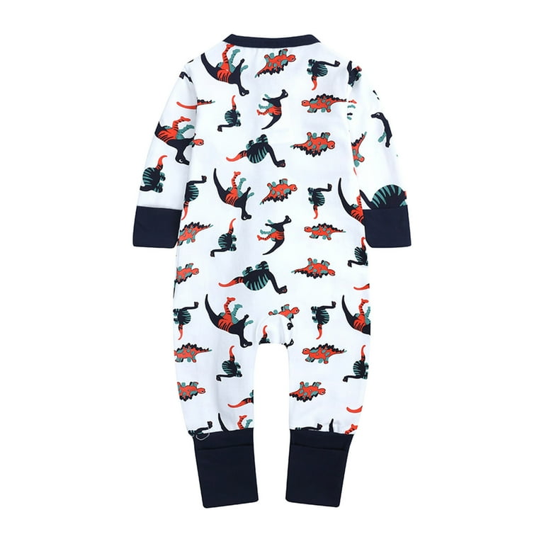 Clothes for 18 Month Old Boy 2t Boy Neutral Clothes Romper Clothing Outfits Baby Cotton Boys Front Jumpsuit Sleep Romper Zip Printed Play Girls
