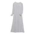 thumbnail image 6 of beishanbush Clothing Women Nightgowns & Sleepshirts Under $10 Women's Spring and Summer Solid Color Mid Length Dress Summer Cool Feeling Bow Large Size Short Sleeved Pajamas Dress Home Dresses, 6 of 6