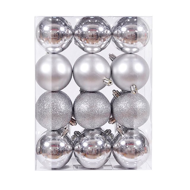 Chicmine - 24 bolas navideñas de colores brillantes, acabado mate, superficie lisa, irrompibles, amplia aplicación, material PS, bolas de purpurina para árbol de Navidad, adorno para fiesta navideña,