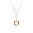 thumbnail image 2 of Delight Jewelry Acrylic 7/8" Ring Goldtone Silver tone Elegant Infinity Lariat Necklace, 2 of 4