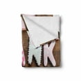 thumbnail image 2 of Thank You Soft Flannel Fleece Throw Blanket, Romantic Cookie Letters Sugar Candy on a Rustic Wood Table Image, Cozy Plush for Indoor and Outdoor Use, 70" x 90", White Brown and Pink, by Ambesonne, 2 of 6
