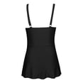 thumbnail image 4 of lnmuld Girls Solid Color One Piece Adjustable Strap Swimsuit Dress Tankini Beach Pool Summer Size:145, 4 of 6
