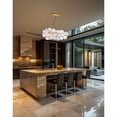 thumbnail image 2 of Dainolite 10 Light Halogen Horizontal Pendant Aged Brass with Clear Spiral Glass, 2 of 2