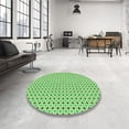 thumbnail image 4 of Ahgly Tapis Rond Lavable en Machine Intérieur Vert Jade Transitionnel, 3 Pieds Rond, 4 of 7