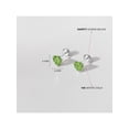 thumbnail image 5 of Delicate Simulated Peridot Heart Girls Earrings Screw Back - 14k White Gold, 5 of 7