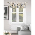 thumbnail image 2 of Blue Floral Kitchen Curtain Valances for Windows Farmhouse Short Curtains, Yellow Flower Butterflies Country Plant Rod Pocket Valance Curtain for Bedroom Cafe Living Room 54"x18", 2 of 8