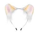 thumbnail image 1 of Diadema con orejas de gatito de peluche para mujer y niña, aro para el pelo con orejas de animal para escenario Amarillo, 1 of 7