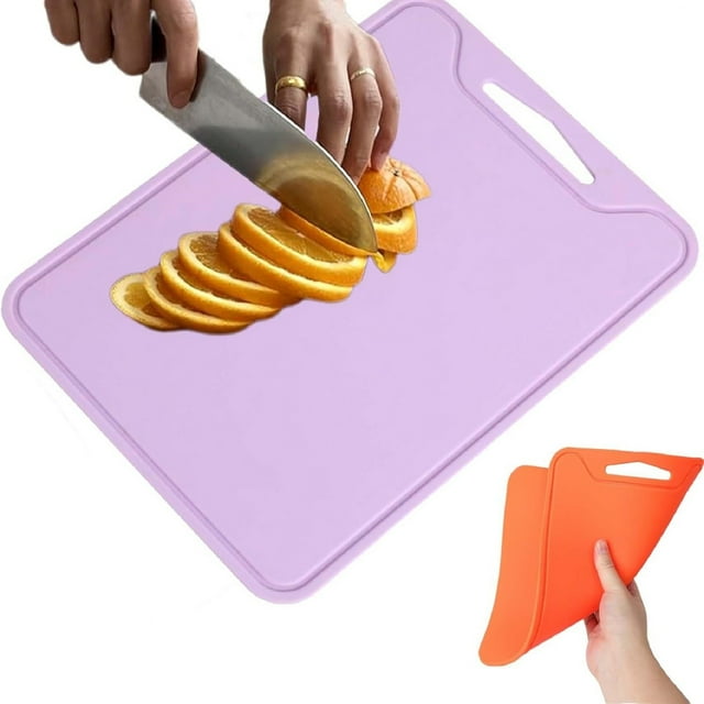 Thick Silicone Cutting Board Portable Silicone Cutting Board,Double Side Non Scratch Flexible Cutting Board For Chopping Scratch Juice With Easy Grip bamboo placemat set