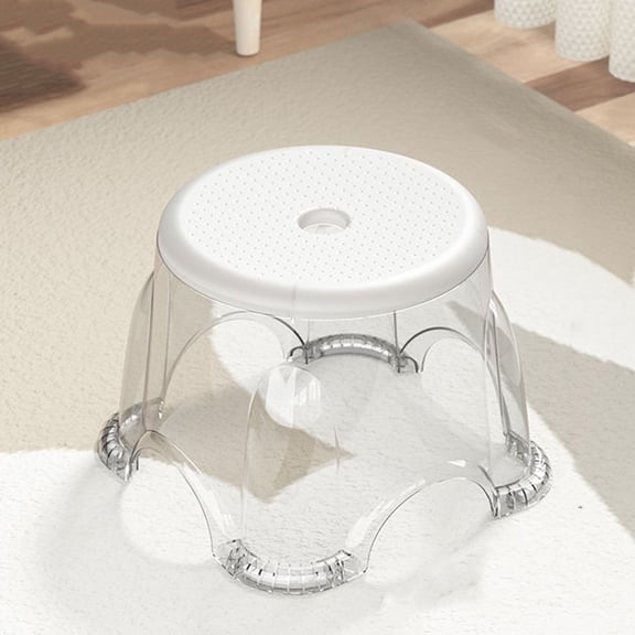 IDEANATEGRATE Multi-Functional Non- Step Stool for Bathroom Use and Shoe Changing with Smooth Design