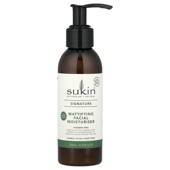 Sukin Signature, Mattifying Facial Moisturizer, Normal To Oily Skin Types, 4.23 fl oz (125 ml)