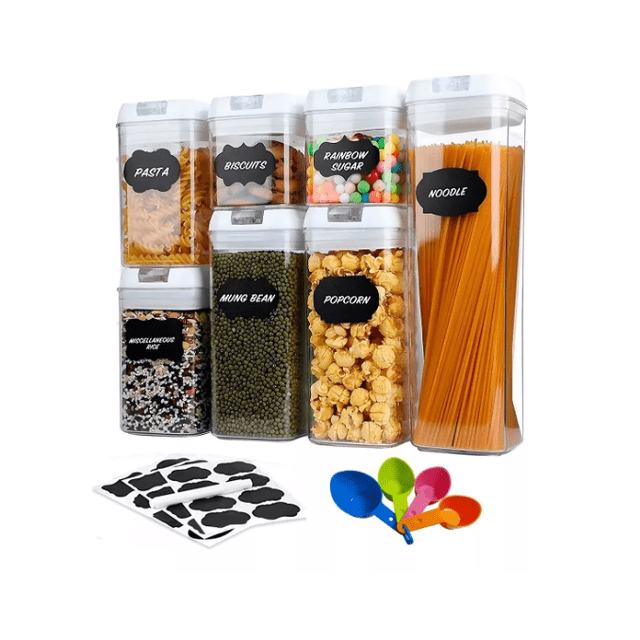 Recipientes Herméticos Wünd De Almacenamiento De Cocina Set 7 Pz. Modelo Blanco